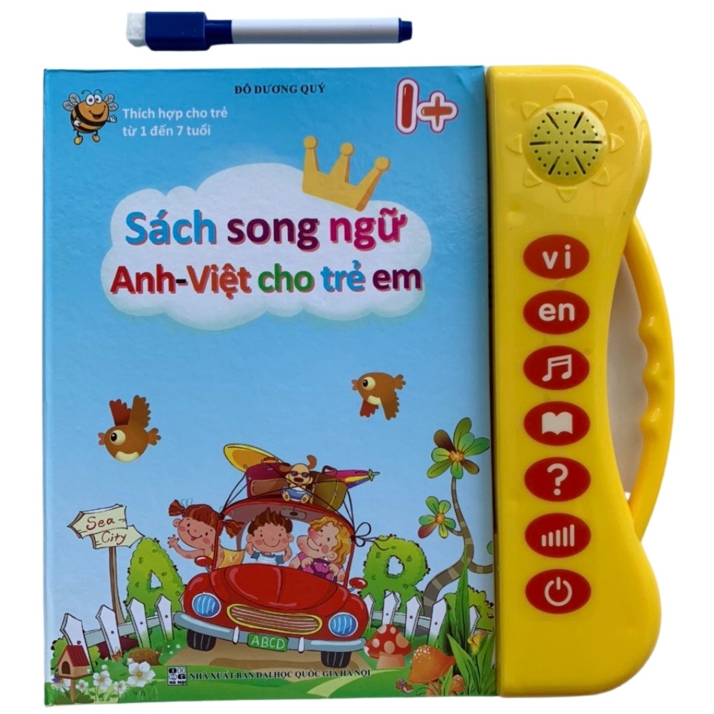 Sách Quý Song Ngữ, Sách Nói Điện Tử Tặng Kèm Bút Xoá Được Cho Bé- Đồ chơi thông minh