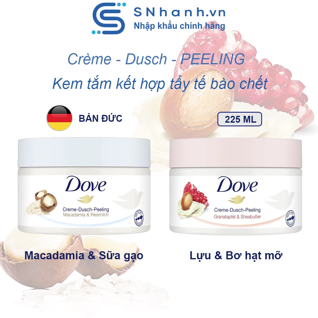 Tẩy da chết giúp da trắng hồng mịn màng Dove Exfoliating Body Polish 225ml