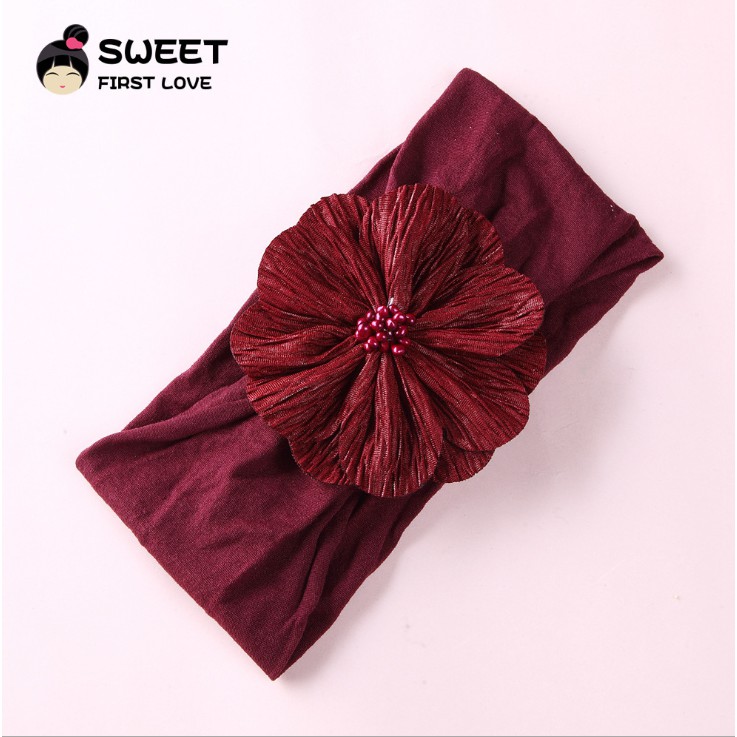 Băng đô,turban cho bé 💥FREESHIP💥 bản rộng hoa đồng tiền chất liệu co dãn mềm mịn