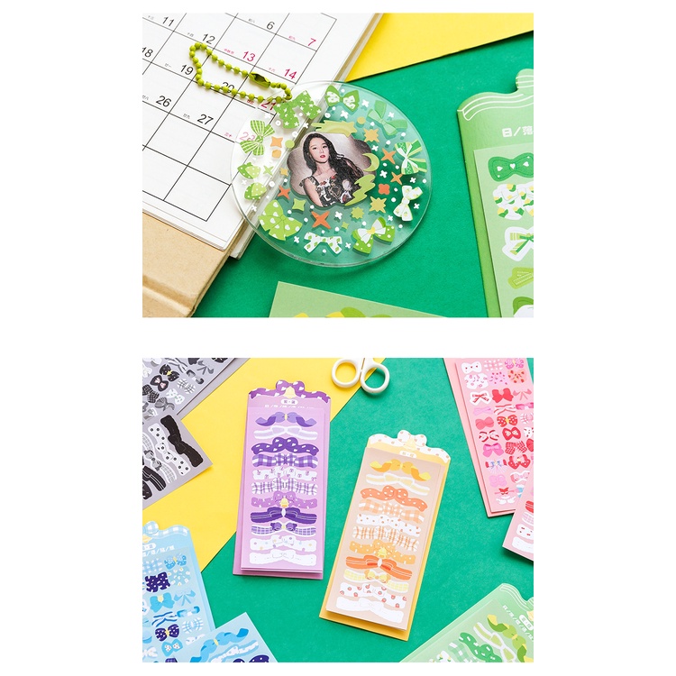 Set 2 Sticker Trang Trí Hình Nơ Đầy Màu Sắc