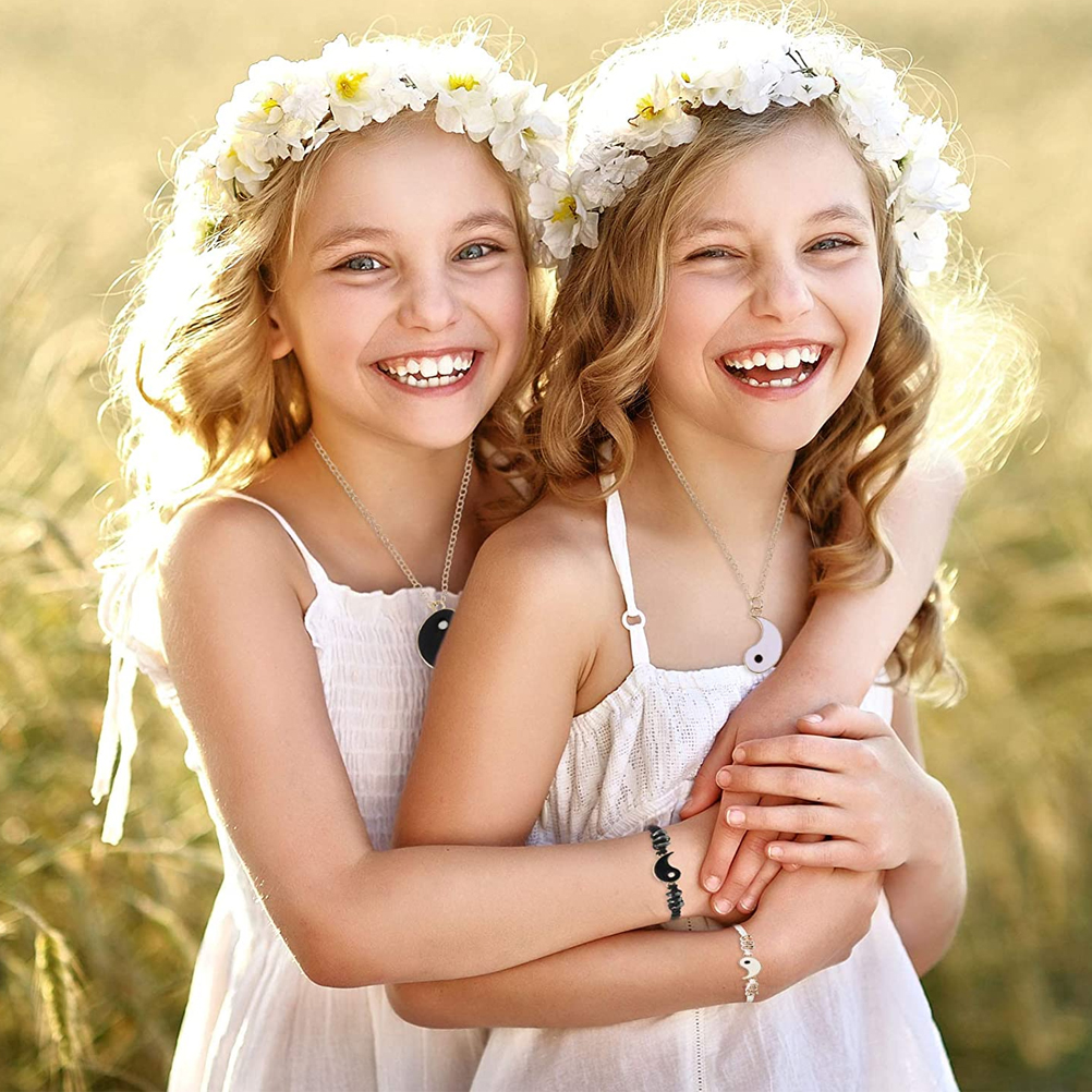 Set 4 vòng cổ Mặt Ghép Hình Âm Dương Sáng Tạo Cho Cặp Đôi