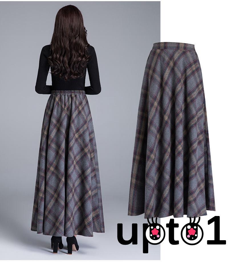 Chân Váy Dài Họa Tiết Kẻ Lưới Nữ Tính | BigBuy360 - bigbuy360.vn