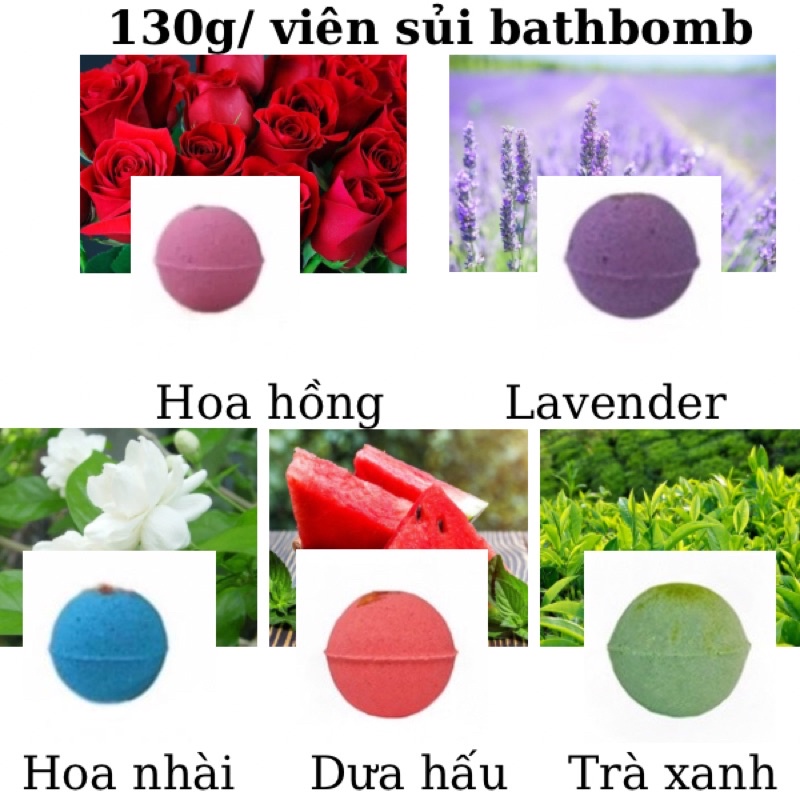 Viên sủi bồn tắm tạo mùi, màu bath bomb siêu thơm