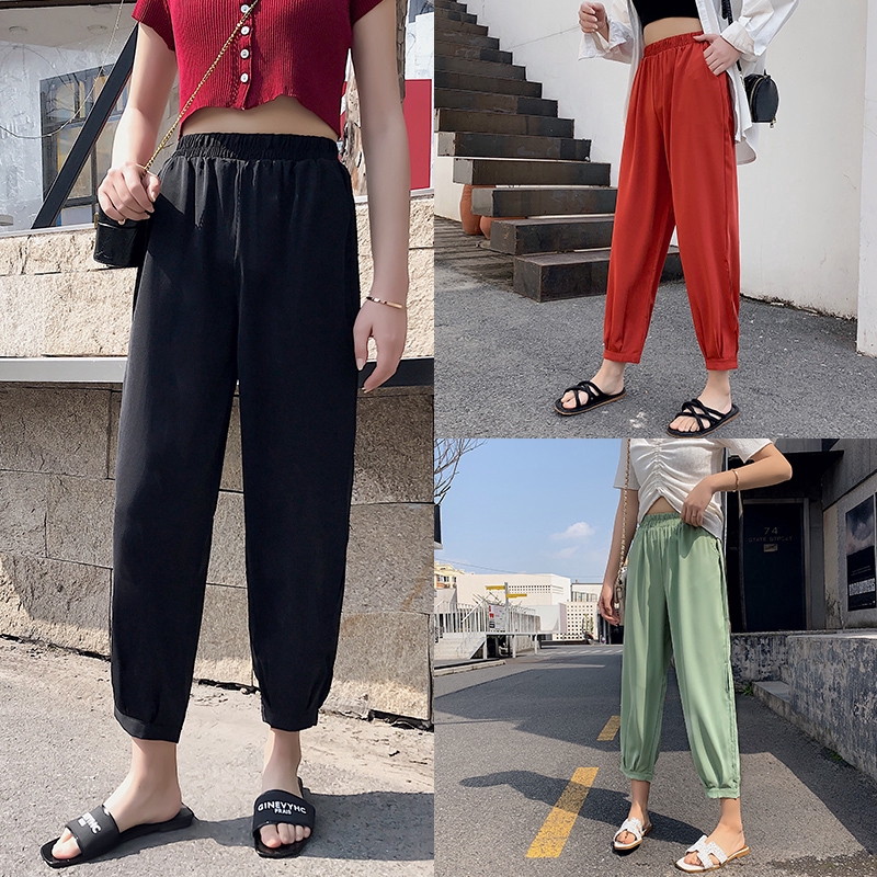 SUXI Quần ống rộng lưng cao phong cách thời trang hàng ngày dành cho nữ