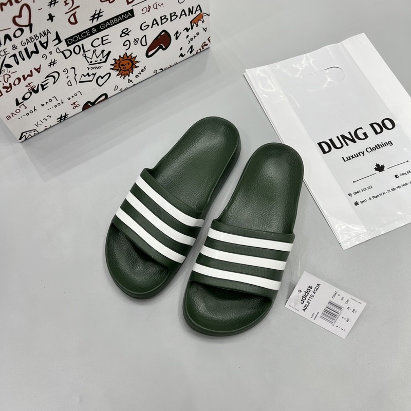 Dép lê Adidas 3 sọc truyền thống đúc nguyên khối - Dép lê nam 3 sọc đúc