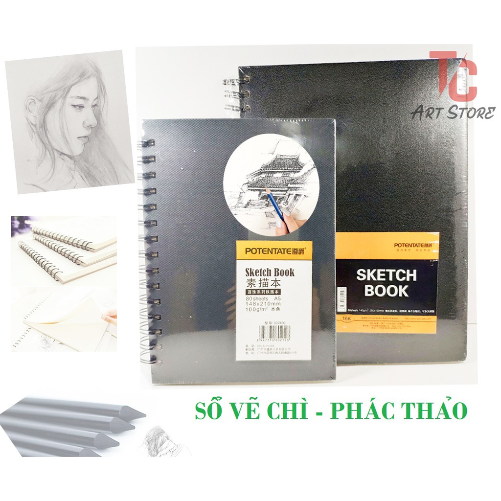 SKETCH BOOK SỔ CANSON VẼ CHÌ A4, A5, A6