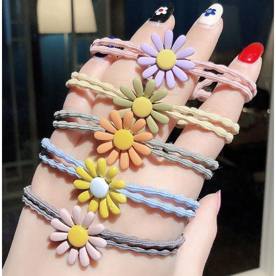 Dây cột tóc hoa cúc xinh xắn