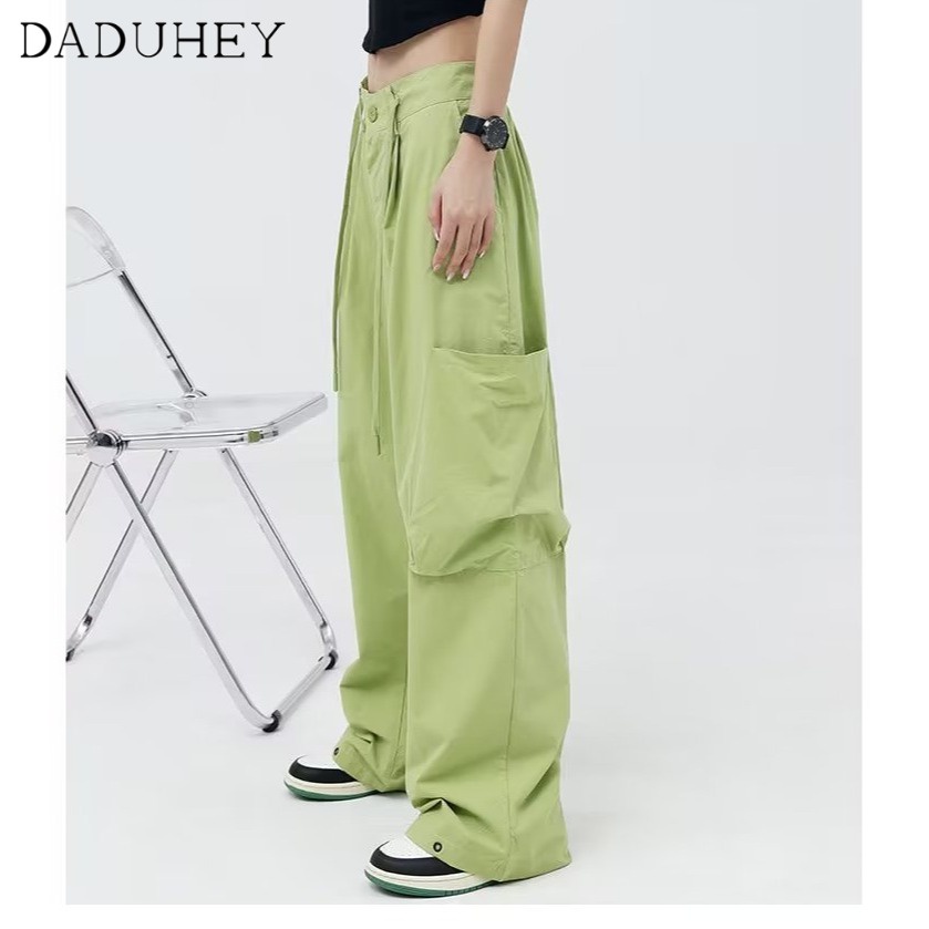 DaDuHey Men‘s and Women's Summer New Loose Casual Working Pants Wide Leg Pants Ins High Street Retro Straight-Leg Ankle-Banded Pants