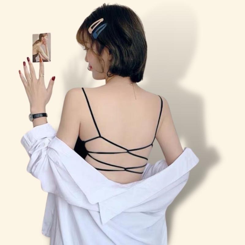 Áo Lót Nữ Thun 2 Dây Co Giãn Nâng Ngực, Áo Bra Thun Chéo Dây Lưng Sexy [Có Mút Ngực] -  266