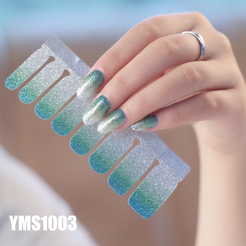 Bộ nail sticker dán móng tay trang trí nghệ thuật 3D đổ gradient lấp lánh YMS1001-1014 chống thấm nước