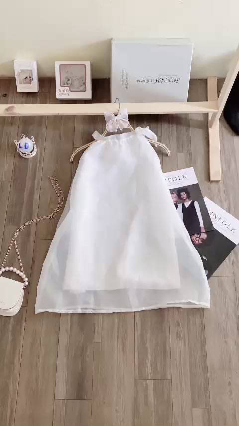 Áo Yếm Nữ Buộc Nơ Voan Tơ dưới 60kg - Áo Hở Lưng 2 Lớp G0167 | BigBuy360 - bigbuy360.vn