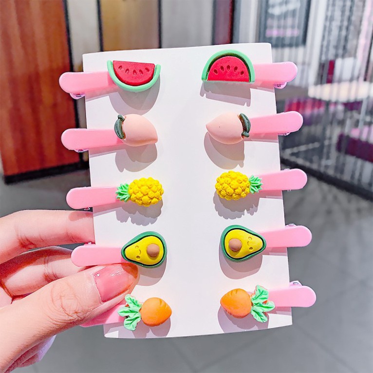 F2 OTPƯ Set 10 kẹp tóc HOA QUẢ xinh xẻo thời trang Hàn Quốc cho bé yêu D41 31 F2