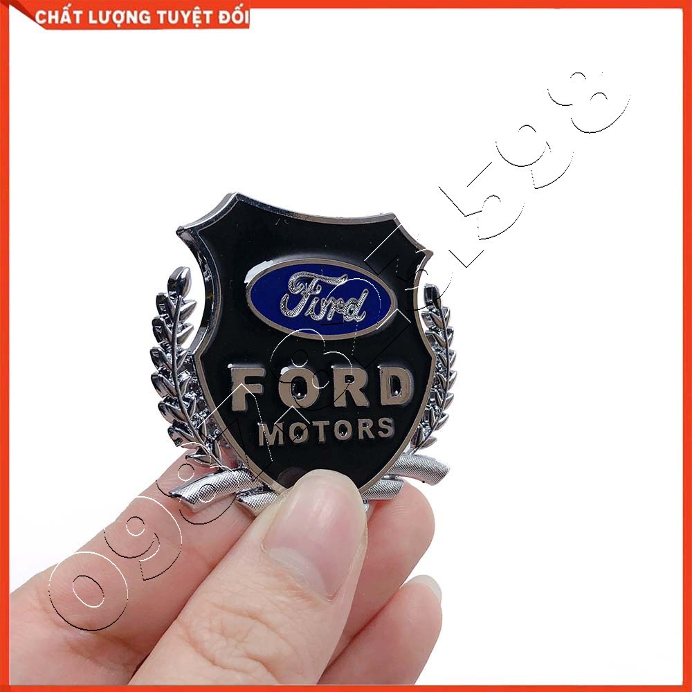 Logo Chữ FORD Kim Loại - Logo Bông Lúa Chữ Ford Trang Trí