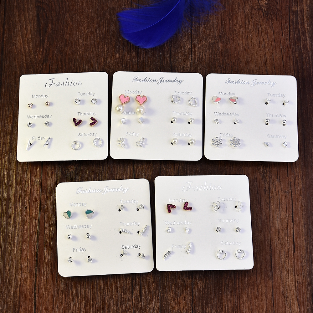 Set 6 đôi khuyên tai nhiều kiểu xinh xắn và thời trang cho nữ