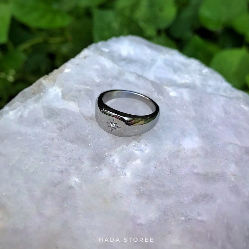 Nhẫn Thời Trang nam nữ TITANIUM mặt trời tinh tế đính đá cz sang chảnh- Mẫu N022