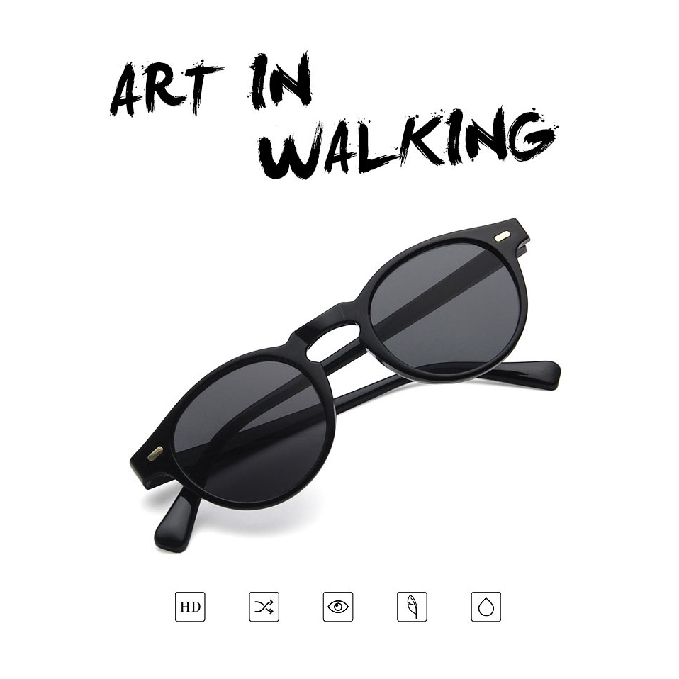 Kính râm gọng tròn nhỏ phong cách phương Tây cổ điển dành cho nam và nữ