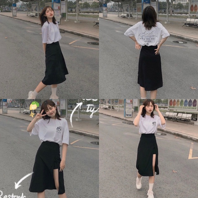 Chân váy Hyon Skirt hack chân siêu dài - dáng váy suông dễ mix sau lưng phối chun co giãn kèm ảnh thật | BigBuy360 - bigbuy360.vn