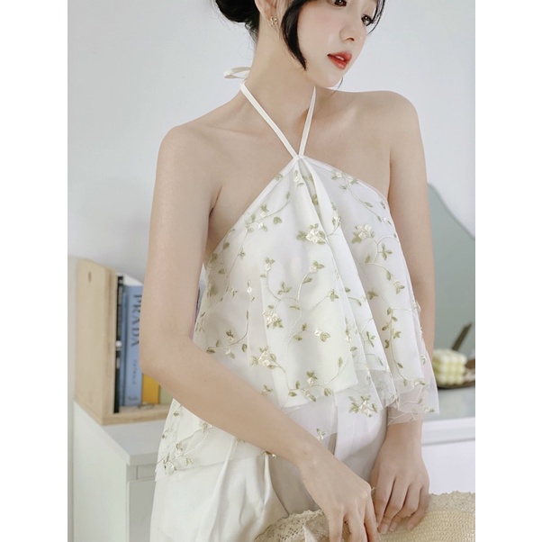 [Mã 44FASHIONSALE150 giảm 10K đơn 50K] AILY TOP áo kiểu yếm Ebublio