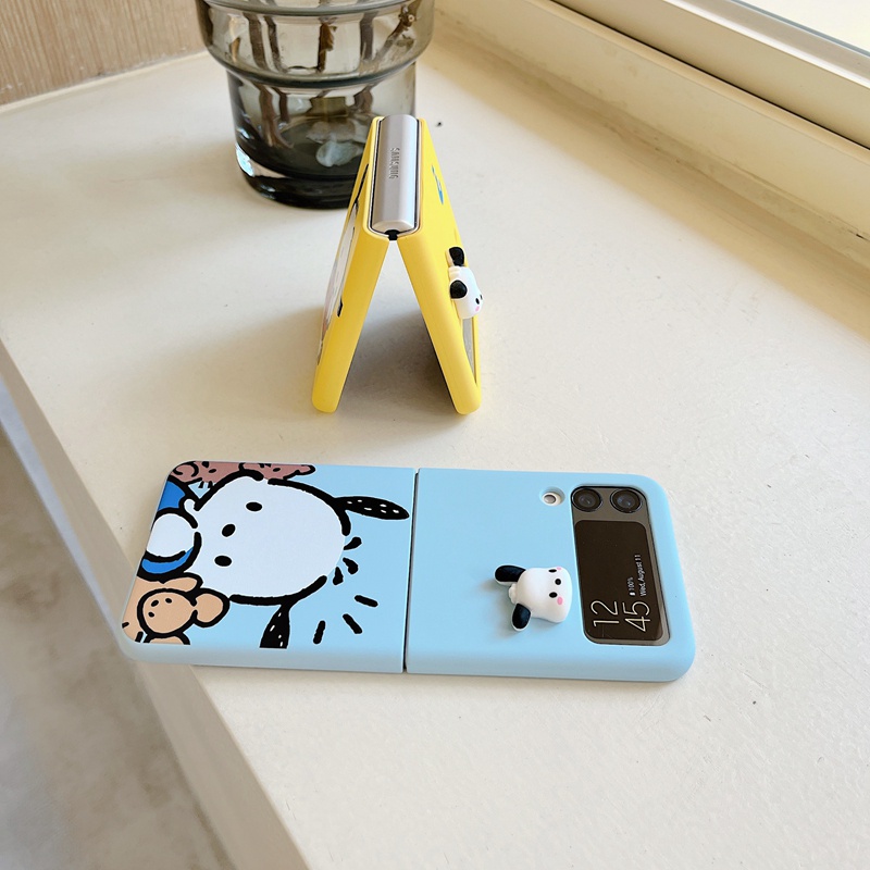 Ốp Điện Thoại Cứng Nắp Gập Chống Sốc Hình Mặt Cười 3D Cho Samsung Galaxy Z Flip 3 Flip4 Case Pochacco 4