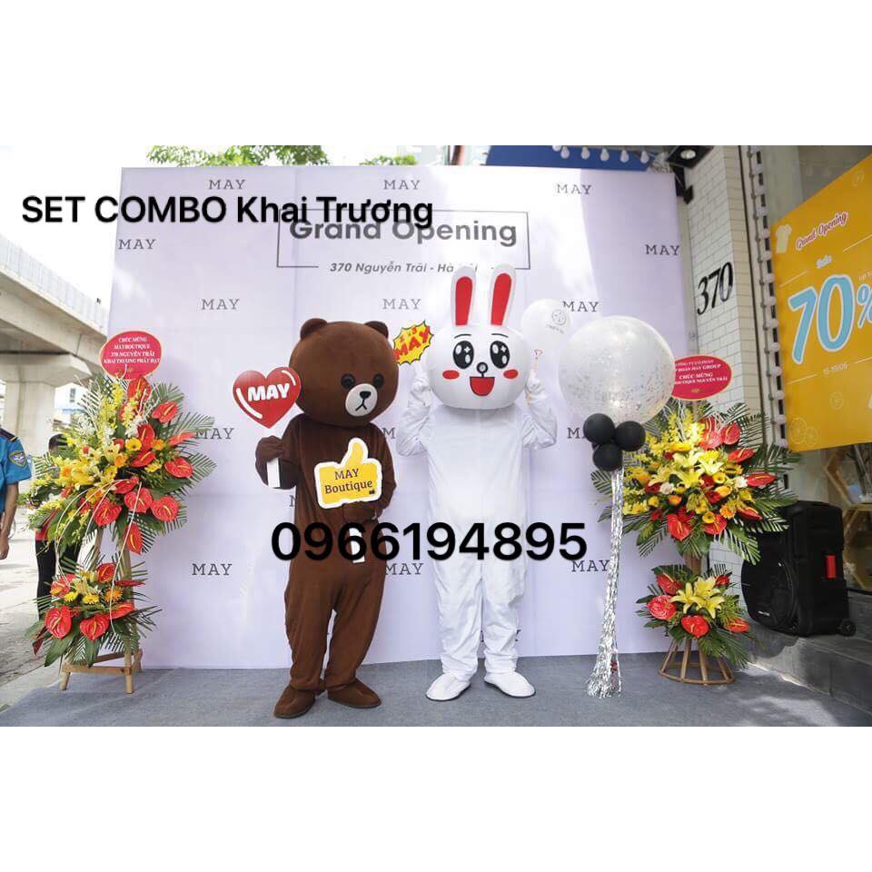 Trang Phục Mascot Gấu Nâu Brown và Thỏ Cony