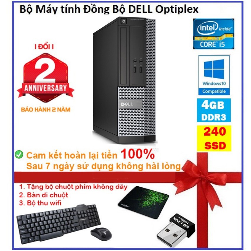 Case máy tính để bàn đồng bộ DEL CPU i5 2400 - RAM 4GB - SSD 240GB - SSD 120GB | BigBuy360 - bigbuy360.vn