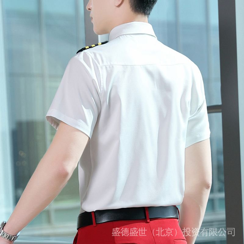 Áo Sơ Mi Đồng Phục Phi Công Phi Công Hàng Không Ngắn Tay Màu Trắng Mặc Cùng Chuyến Bay Chuyên Nghiệp Cho Nam Và Nữ