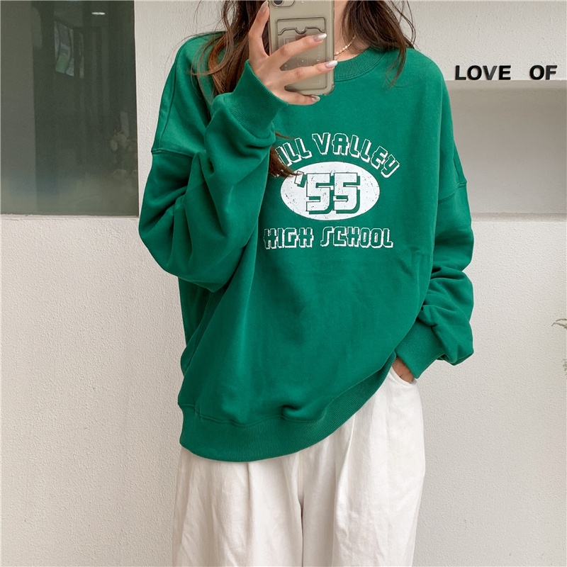 Áo thun nữ SUXI tay dài in chữ thời trang trẻ trung