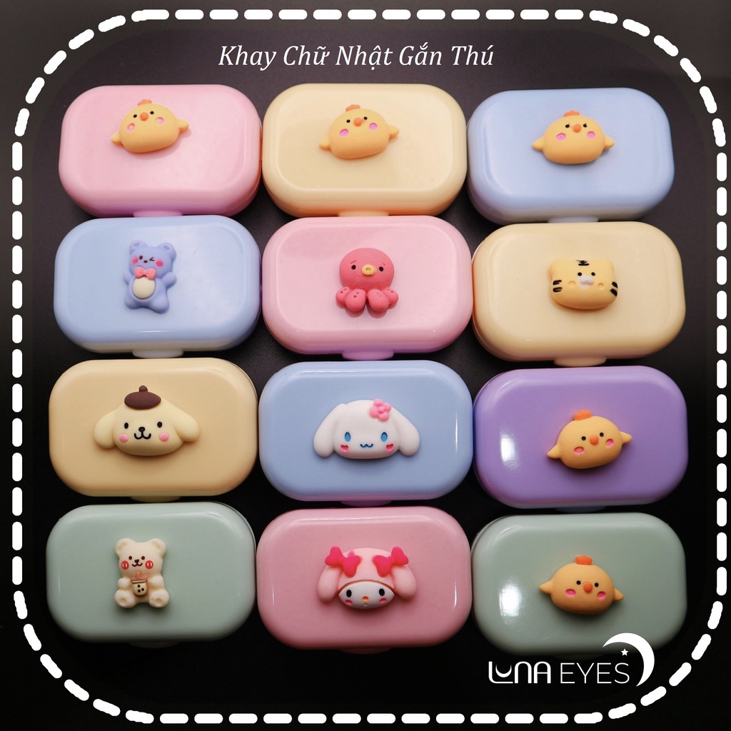 Khay gương chữ nhật ngắn thú kèm dụng cụ đeo lens