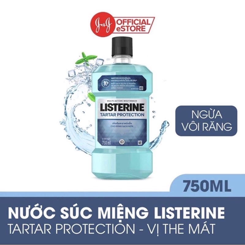 Nước súc miệng ngăn ngừa mảng bám Listerine Tartar Protection 250ml/500ml/750ml