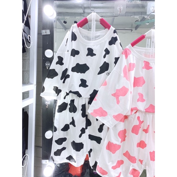 [GIÁ HUỶ DIỆT] Bộ Bò Sữa Shorts Logo - Set Bò Sữa Đùi Mặc Đi Chơi Ở Nhà Chất Đẹp( có video ảnh thật)