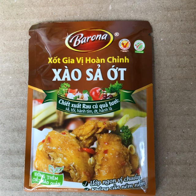 [80g][Xào Sả Ớt ] Túi Xốt Gia Vị Barona