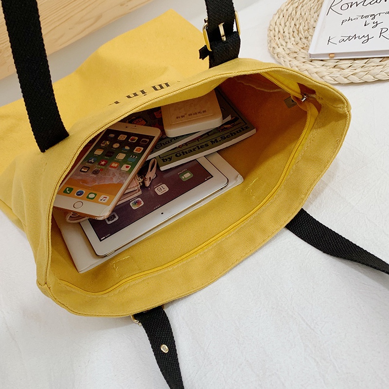 Túi Xách Canvas Đeo Vai Sức Chứa Lớn Thời Trang Mới Cho Nữ