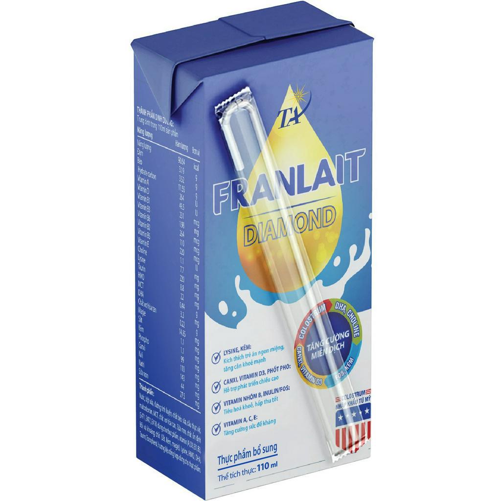 Sữa pha sẵn FRANLAIT DIAMOND thể tích 110ml. thùng 48 hộp.