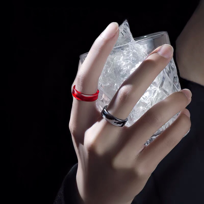 Nhẫn Nam Thời Trang Astaaccessories Màu Bạc Cá Tính Hàn Quốc - Nhẫn Nam Đẹp Chất Liệu mica - Nhẫn Blud Ring
