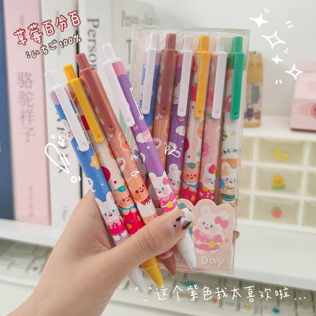 Bút Mực Gel Họa Tiết Hoạt Hình Siêu Dễ Thương Phong Cách Nhật Bản