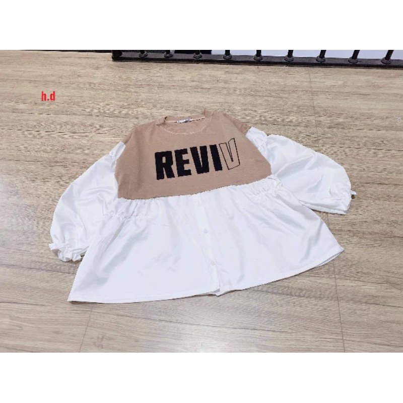 áo thun babydoll reviv phối sơ mi
