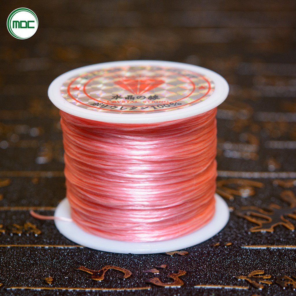 Dây Xỏ Vòng Chỉ Chun Tơ Mảnh Co Dãn Để Xâu Hạt Đá Phong Thủy Nhiều Màu Sắc - Chỉ tem trắng