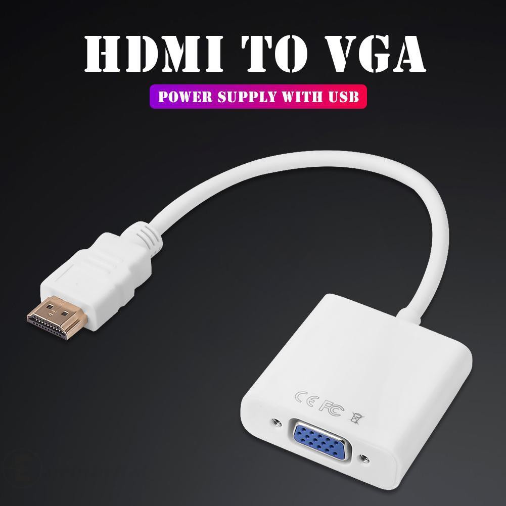 HDMI-compatible to VGA Adapter Gold Plated 1080P Male to Female Converter Video Cable