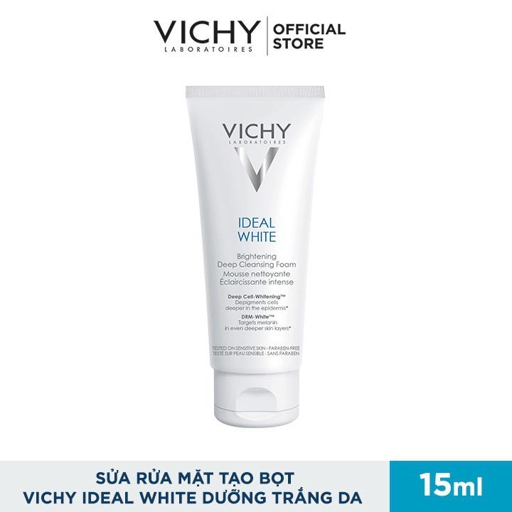 Sữa rửa mặt dưỡng trắng da Vichy Ideal White Brightening Deep Cleansing Foam 15ml