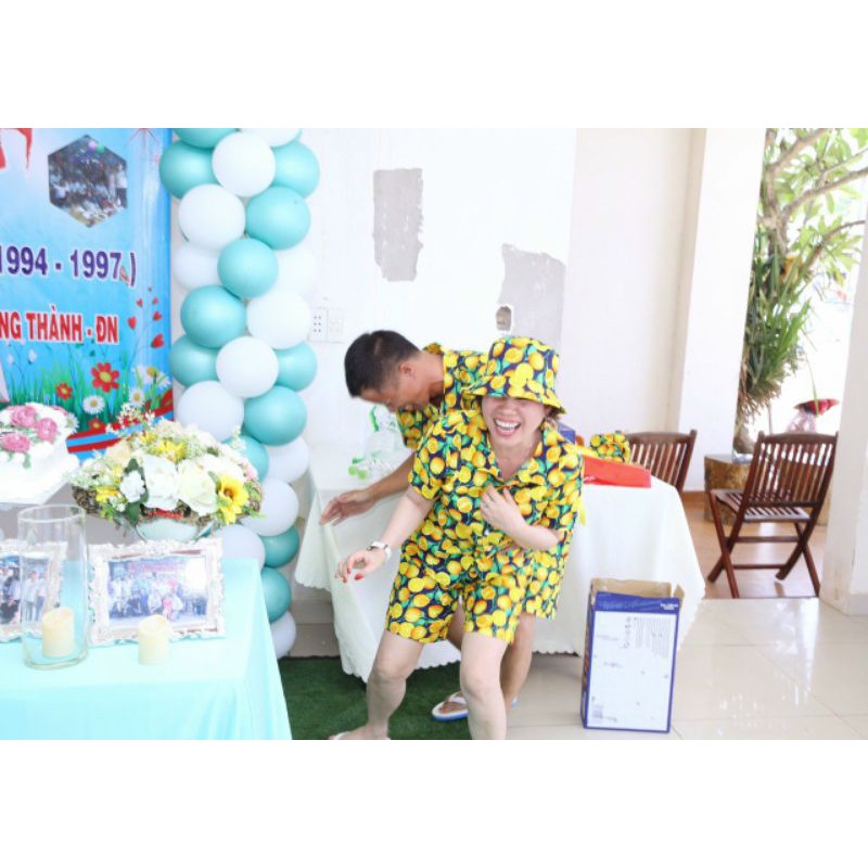 28. Đồ bộ trái cây đi biển(ảnh thật, chất kate thái) trái cam