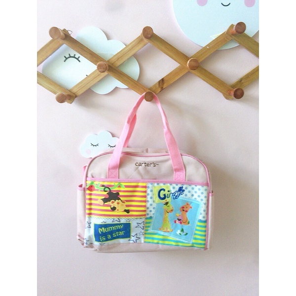Túi xách đựng bỉm sữa đa năng cho mẹ, túi vải chống thấm đựng đồ cho bé - Monnie Kids