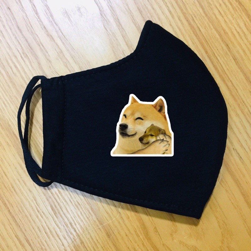 khẩu trang cheems 4 lớp in hình