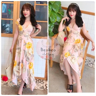 [Ảnh thật] Đầm maxi hoa vạt chéo cực đẹp ulzzang