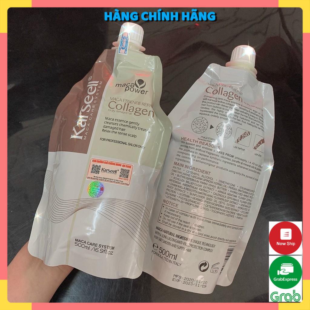  🛑FreeShip🛑 Kem Hấp - Ủ Tóc Collagen Karseell Maca Dạng Túi 500ML | Hàng Chính Hãng