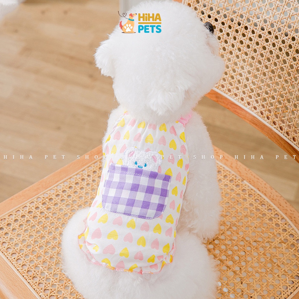 Áo Đầm Cho Chó Mèo Công Chúa Hai Dây Mát Mẻ Quần Áo Thú Cưng Thiết Kế Mùa Hè Cao Cấp Hihapet.