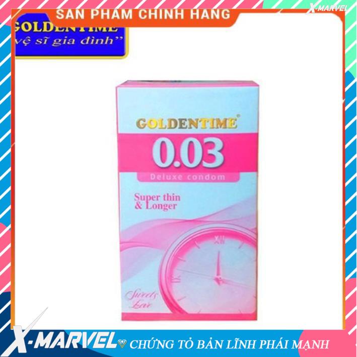 Bao Cao Su Goldentime Longer 3 in 1 (Hộp 12 Cái) Tăng khoái cảm, Kéo dài thời gian, Hàng Chính Hãng 100%