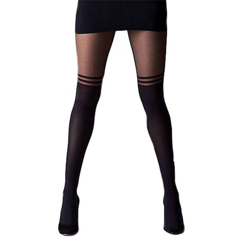 ღ𝓂ℰHot sale Black Sexy Women Girl Temptation Sheer Mock Suspender Tights Pantyhose Stockings | BigBuy360 - bigbuy360.vn