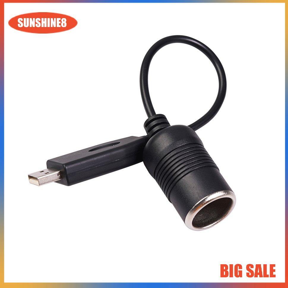 【SUN】Converter Adapter Usb Port To 12v Car Cigarette Lighter Socket Female Cord