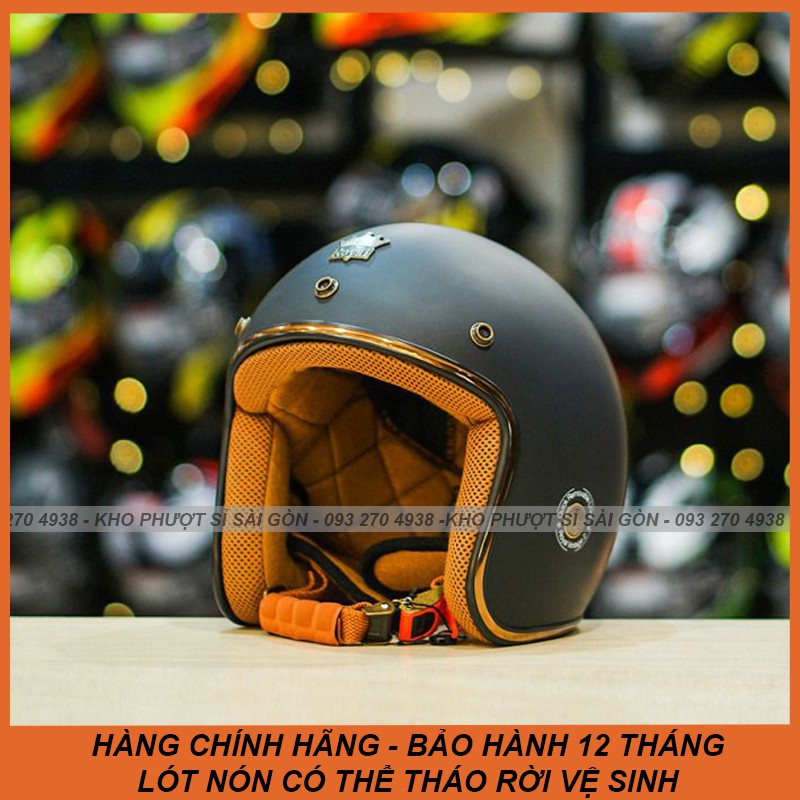 Mũ bảo hiểm 3/4 Royal m20c màu cam lót rời chính hãng - Mũ 3/4 M20c vàng cam đi du lịch siêu đẹp