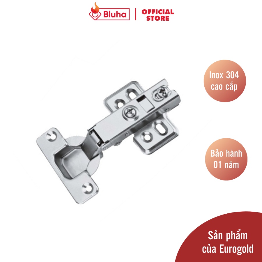 Bản lề tủ bếp inox 304 chính hãng giảm chấn đóng cửa êm ái bảo hành rỉ trọn đời bề mặt